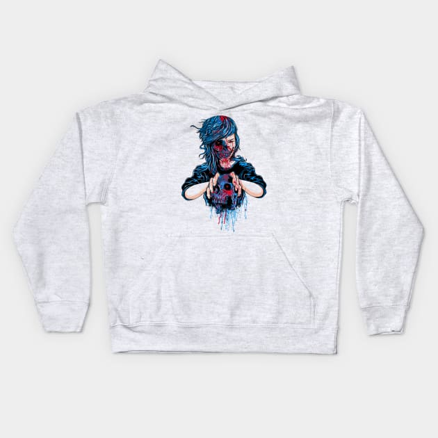 Zombie Woman Kids Hoodie by DANPUBLIC